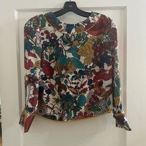 Thread social floral silk blouse size 2